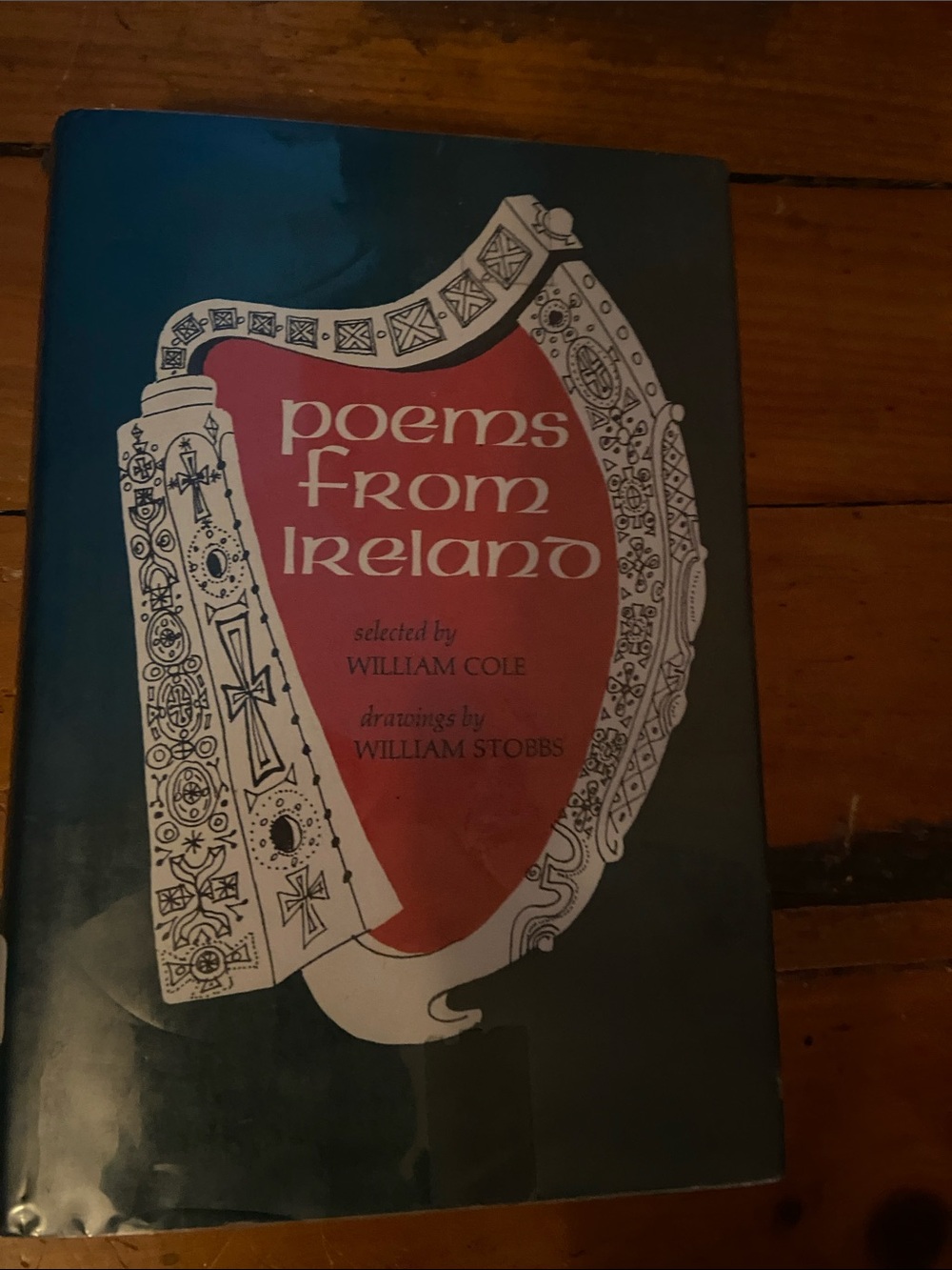 Vintage Poetry 70s 1970s Irish Poems poem Ireland Book green Celtic Cross Cover